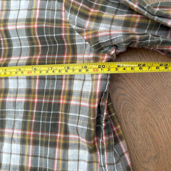 Women's Banana Republic Soft Wash Button Up XL Green Orange Yellow Cotton - Picture 6 of 7